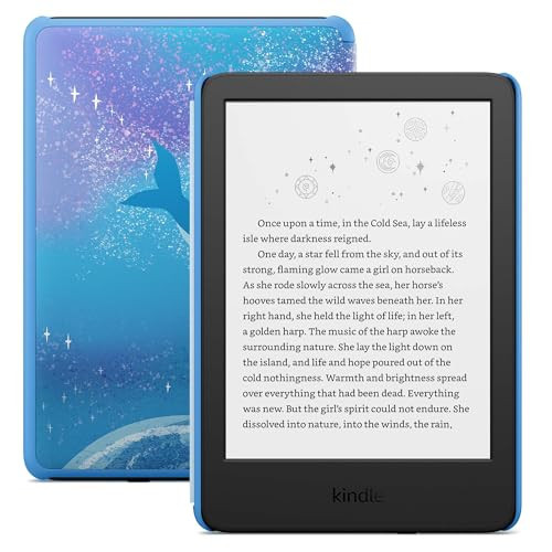 Amazon Kindle Kids 16GB (newest model) - If it breaks, we will replace it, includes ad-free books and cover, with glare-free display, faster page turns - Space Whale | Amazon (US)