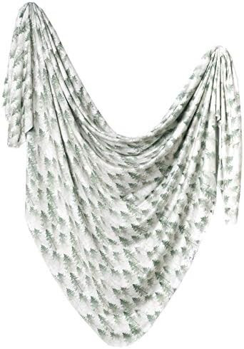 Large Premium Knit Baby Swaddle Receiving Blanket Evergreen by Copper Pearl | Amazon (US)