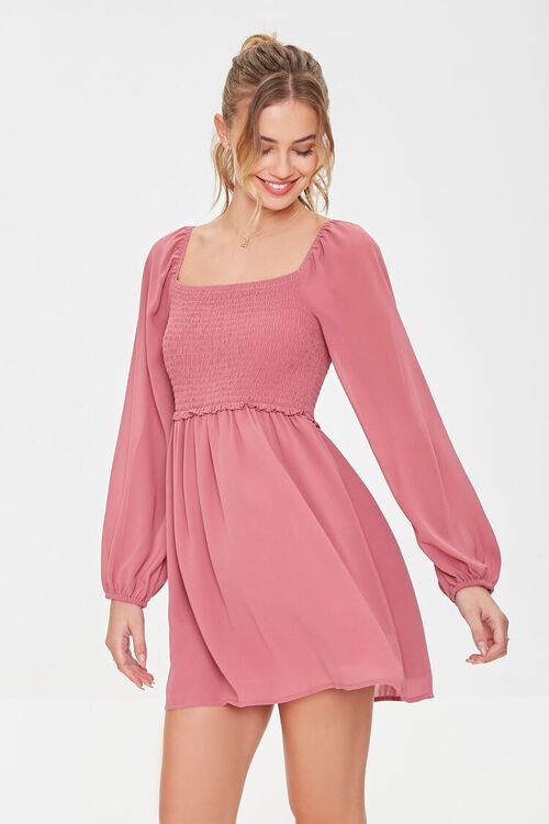 Chiffon Smocked Mini Dress | Forever 21 (US)