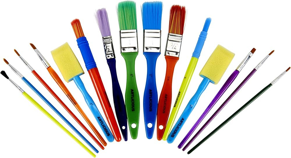 Artlicious Paint Brushes - Acrylic Paint Set and Detail Paint Brushes for Kids - Use with Craft, ... | Amazon (US)
