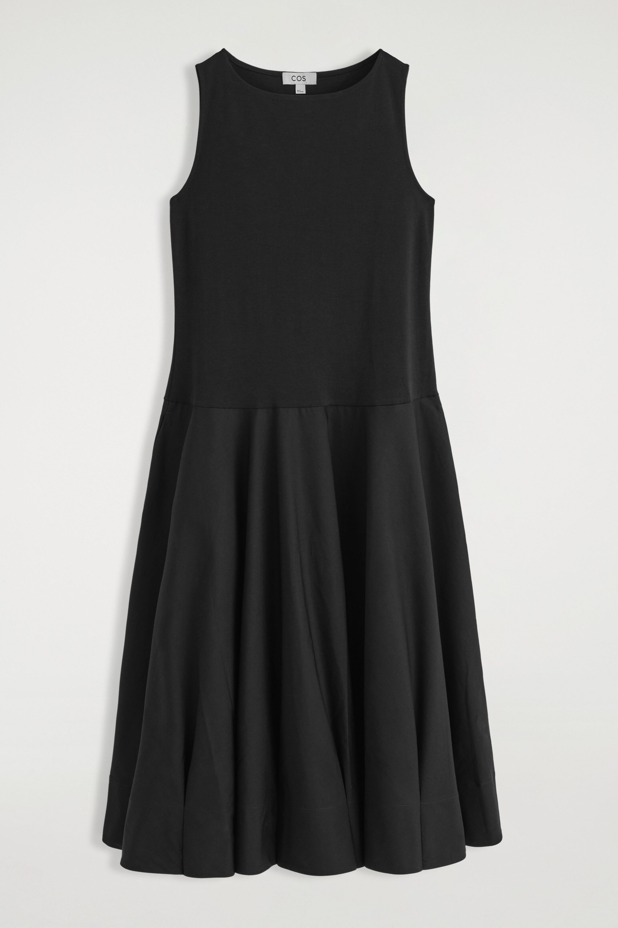 MIDIKLEID MIT U-BOOT-AUSSCHNITT AUS BAUMWOLLE - SCHWARZ | COS (EU)