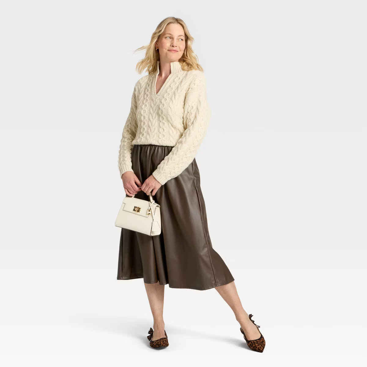 Women's Faux Leather Skirt - A New Day™ Dark Brown | Target