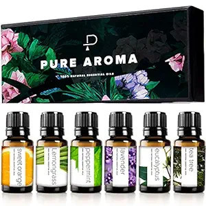 Essential Oils by PURE AROMA 100% Pure Oils kit- Top 6 Aromatherapy Oils Gift Set-6 Pack, 10ML(Eu... | Amazon (US)