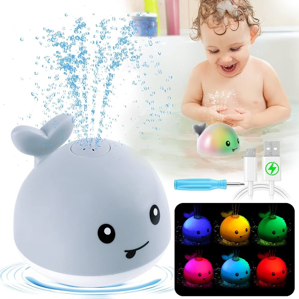 Gigilli Baby Bath Toys Gifts, Rechargeable Baby Toys Whale, Light Up Bath Toys, Sprinkler Bathtub... | Amazon (US)