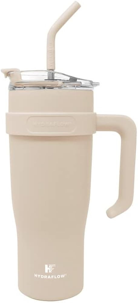 HYDRAFLOW Capri - 40oz Tumbler with Straw and Handle - Triple Wall Vacuum Insulated Tumbler - Ins... | Amazon (US)