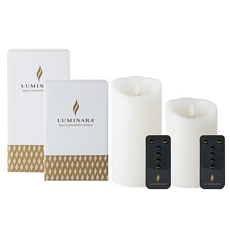 Luminara 2-pack Unscented Flameless Candles with Remotes & Gift Boxes | HSN