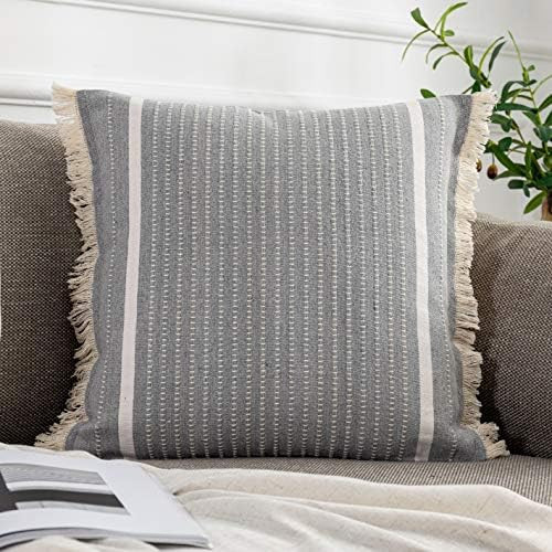 Amazon.com: OJIA Modern Throw Pillow Cover with Tassels, Decorative Liana Fringe Accent Cushion C... | Amazon (US)