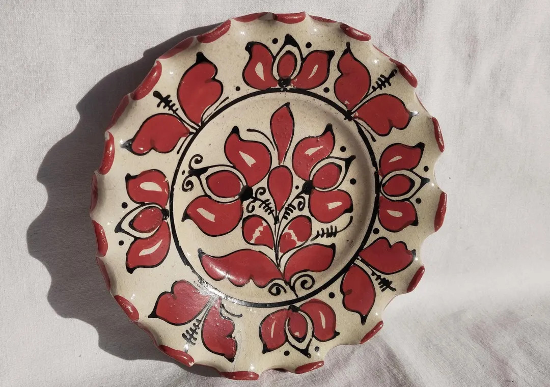 Antique Transylvania Red Colored Korond Plate, Traditional Plate - Etsy | Etsy (US)
