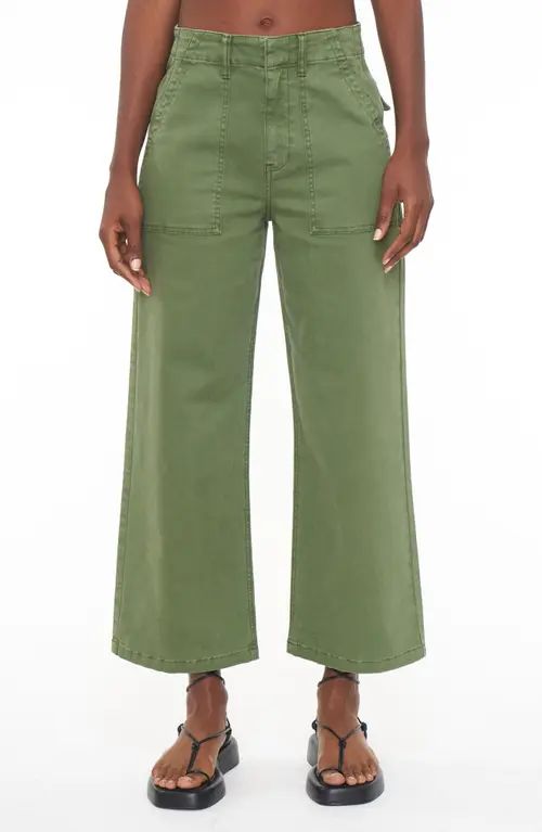 Pistola Sophia Stretch Cotton Ankle Wide Leg Pants in Basil at Nordstrom, Size 28 | Nordstrom