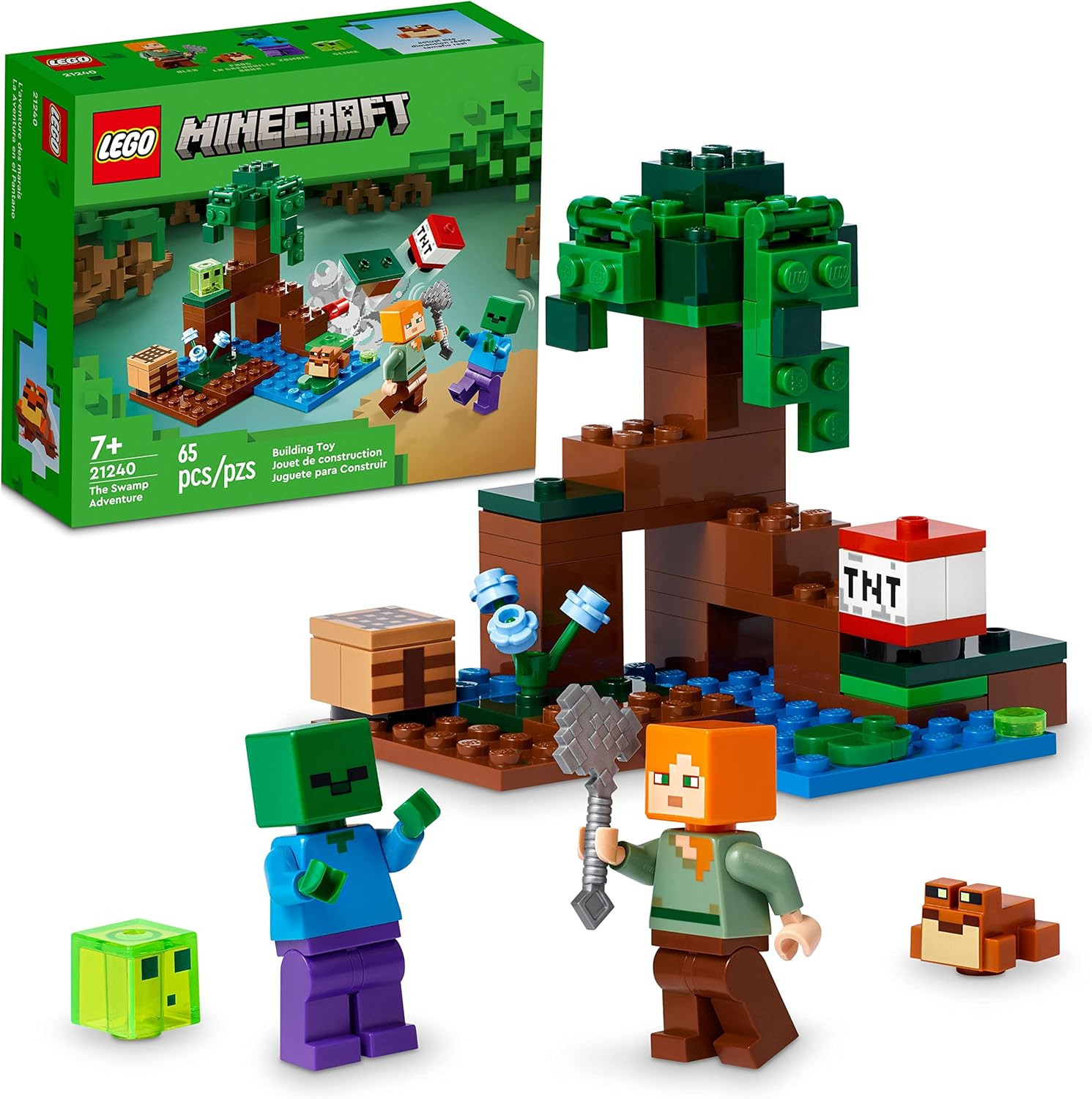 LEGO Minecraft The Swamp Adventure 21240, Building Game Construction Toy with Alex and Zombie Fig... | Amazon (US)