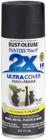 Rust-Oleum 249127 Painter's Touch 2X Ultra Cover, 12 Oz, Flat Black | Amazon (US)