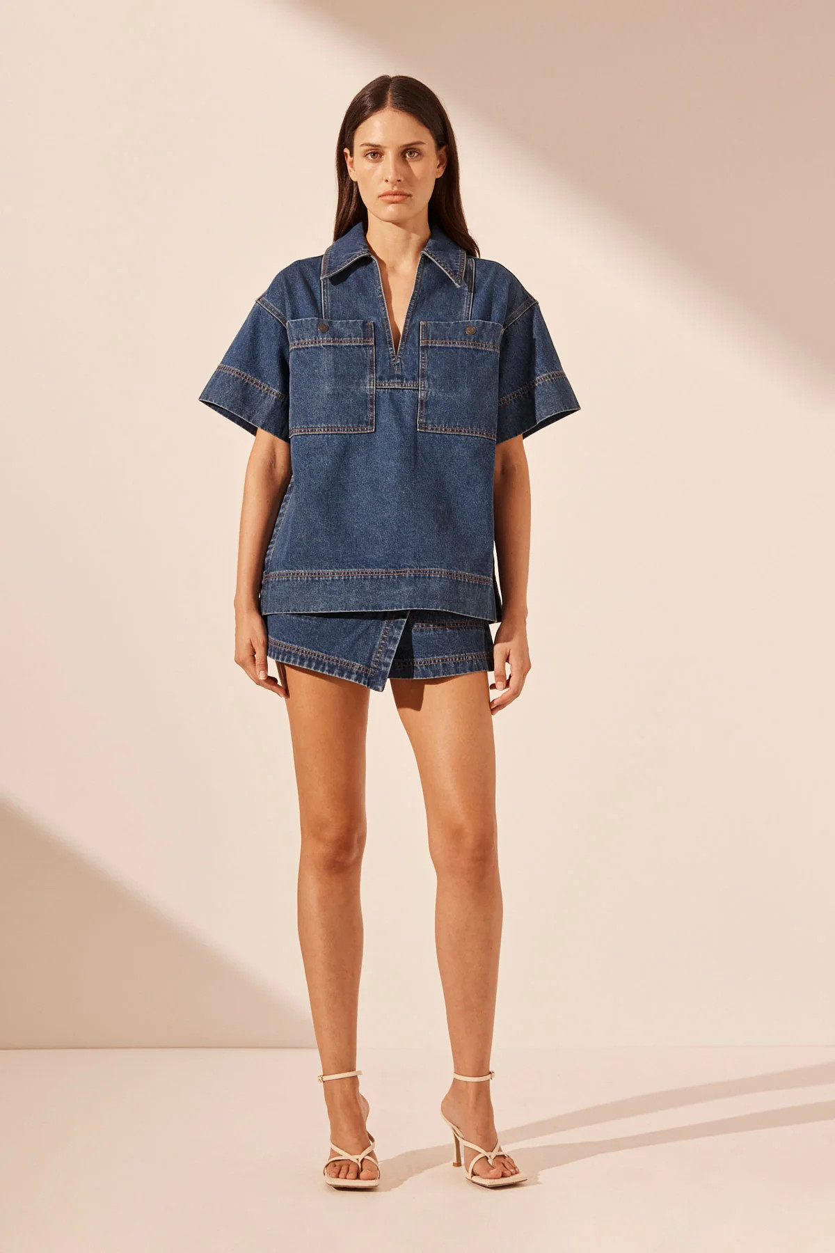 Rita Pullover Top | Light Indigo | Tops | Shona Joy | Shona Joy