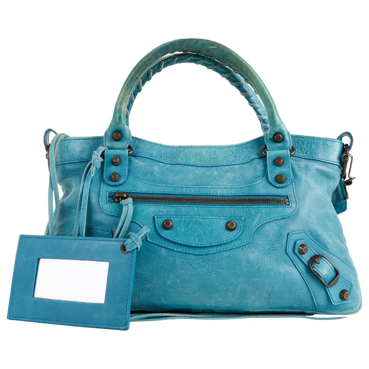 First leather handbag Balenciaga Blue in Leather - 37526197 | Vestiaire Collective (Global)