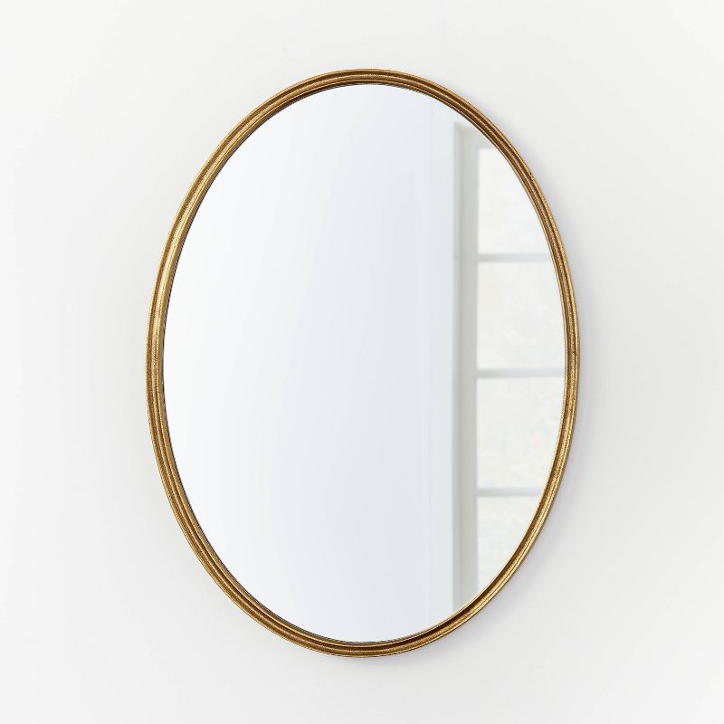 26" x 36" Oval Shape Antique Mirror Brass - Threshold™ designed with Studio McGee | Target