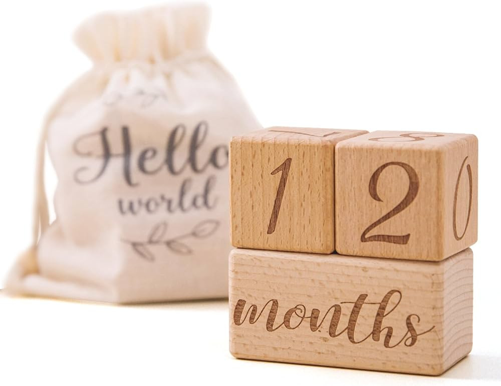 Monthly Baby Milestone Blocks Set of 3 Baby Age Blocks for Monthly Milestone Baby Age Milestone S... | Amazon (US)