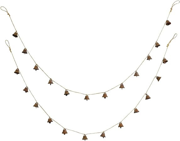 U/B Rust Hanging String of 12 Christmas Jingle Bells, Wall Hanging ,Handicrafts ,Metal, Vintage f... | Amazon (US)