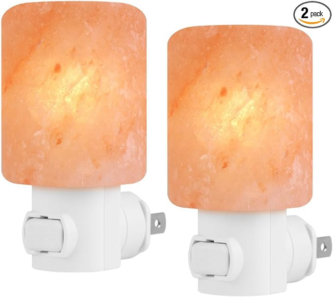Syntus 2 Pack Himalayan Salt Lamp Natural Crystal Salt Light Glow Hand Carved Night Lights Wall L... | Amazon (US)