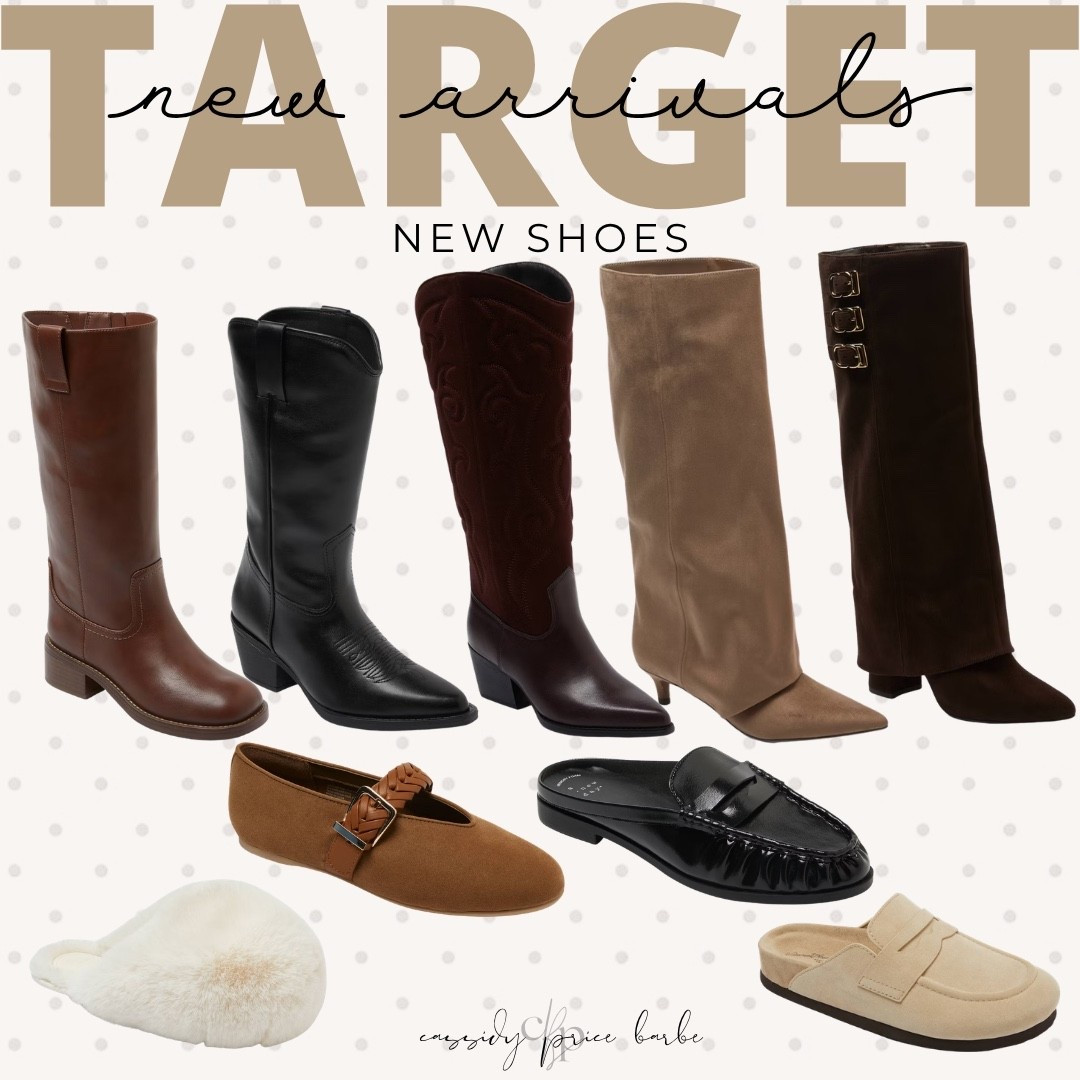 Target fall shoes are calling my nameeee 🤎🍂 Boots, mules, flats + the coziest fuzzy slippers — basically everything your fall shoe rotation needs! Cute, affordable + so easy to style. 👏🏼

#TargetFinds #TargetStyle #FallShoes #AffordableFashion
