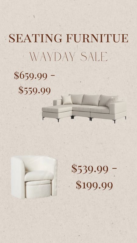 Wayday sale seating furniture

#LTKStyleTip #LTKHome #LTKSaleAlert