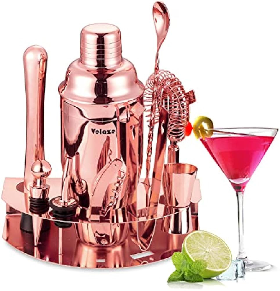 Velaze Cocktail Shaker Set,10 Pieces Stainless Steel Bar Tools - Bottle Opener, Pour Spouts,Measu... | Amazon (US)