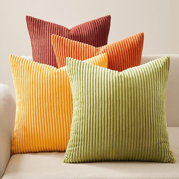 Topfinel Fall Burnt Orange Decorative Throw Pillows Covers 18x18 Inch Set of 4,Yellow Green Gradi... | Amazon (US)