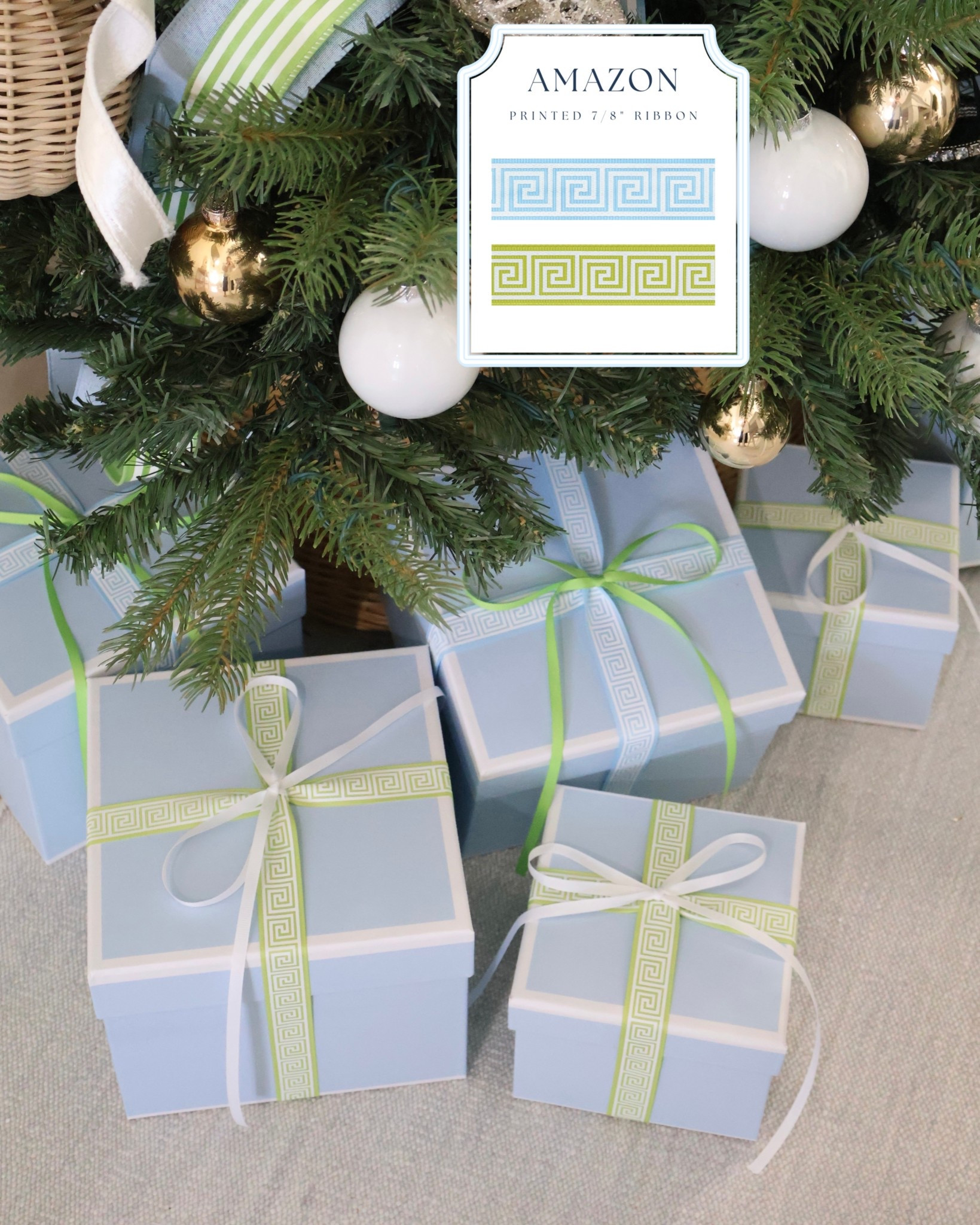 Linked as many of my favorite ribbons as possible! Including this Greek key patterned ribbon I loved Light blue gift boxes are from At Home 

Coastal Christmas, Christmas Decor, Giftwrap

#LTKHoliday #LTKHome #LTKSeasonal