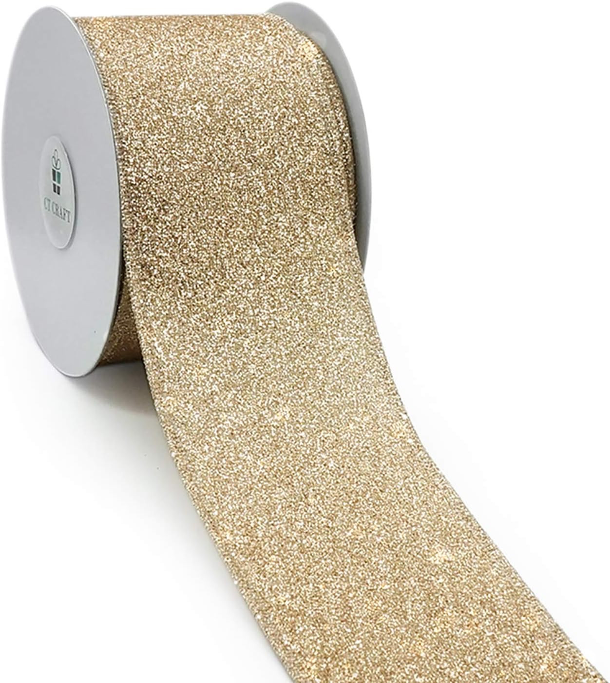 CT CRAFT LLC Glitter Wired Ribbon for Home Decor, Gift Wrapping, DIY Crafts, 2.5 Inch x 10 Yards ... | Amazon (US)