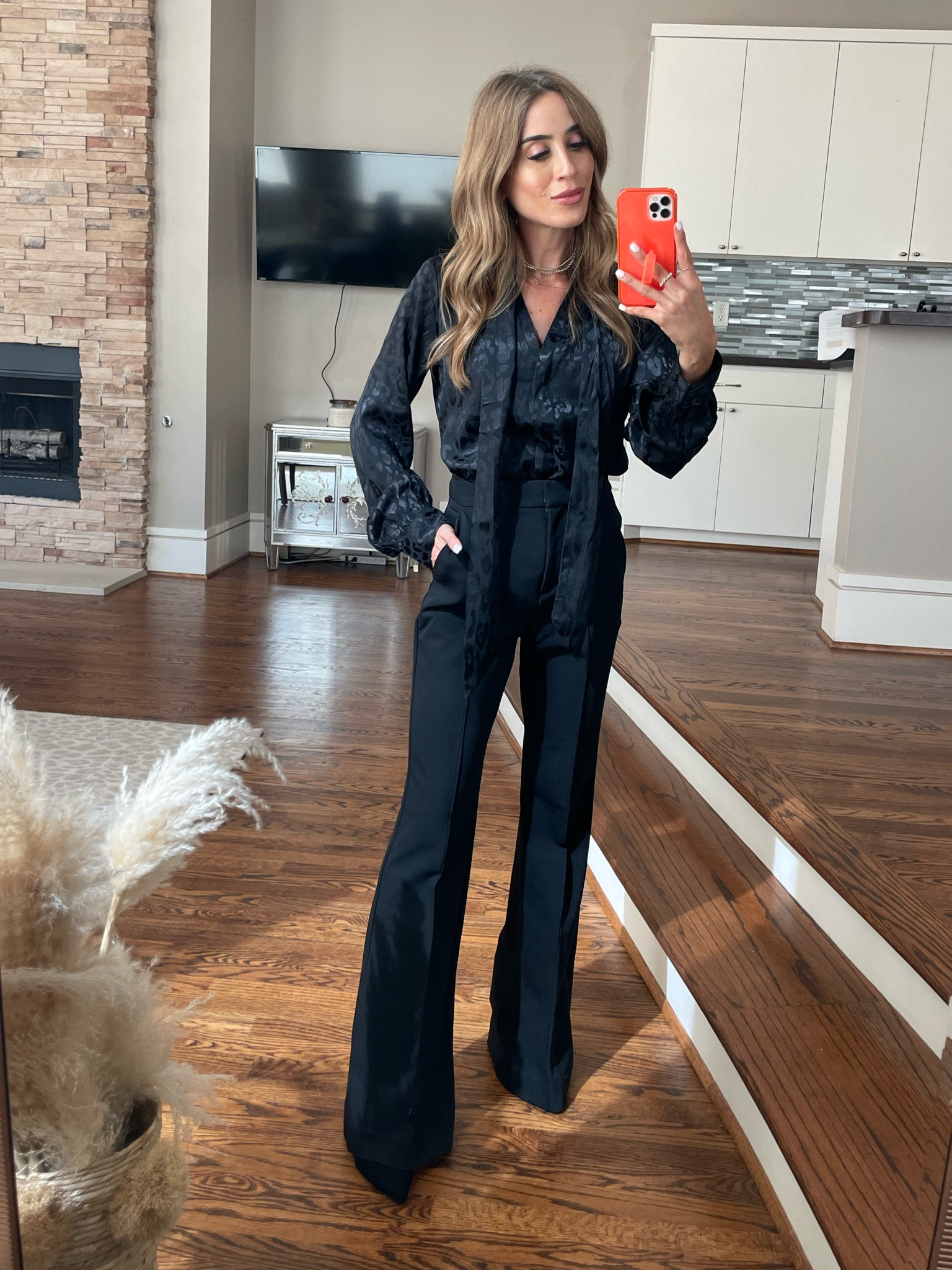 Black work pants size 00 short, black blouse size Xs work outfit business casual 

#LTKworkwear #LTKunder50 #LTKunder100