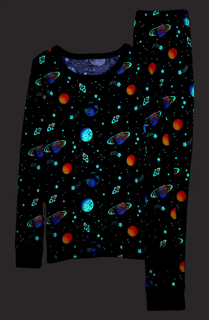 Nordstrom Kids' Glow in the Dark Fitted Two-Piece Pajamas | Nordstrom | Nordstrom