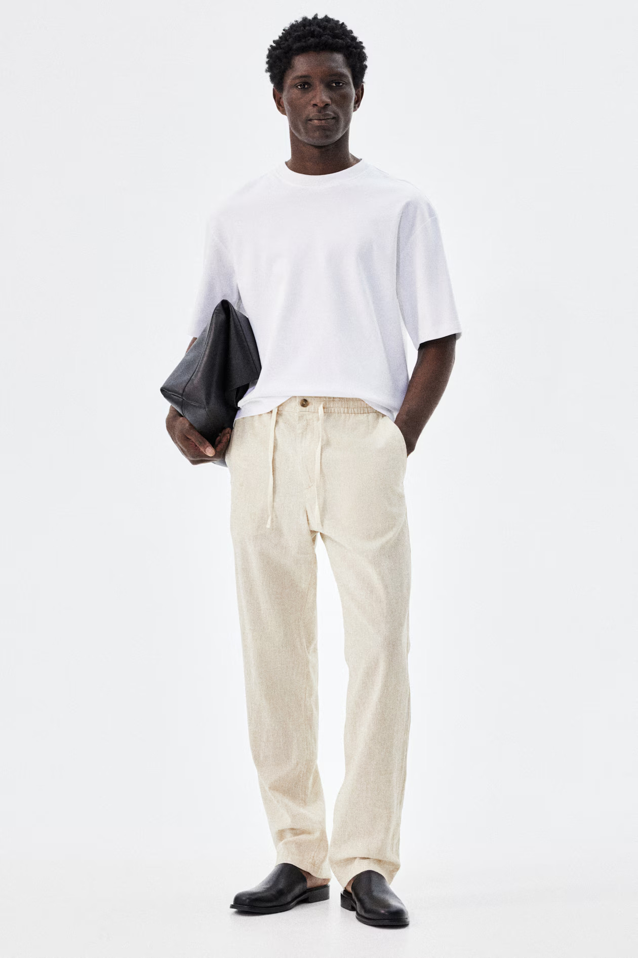 Regular-Fit Linen-Blend Pants - Cream - Men | H&M US | H&M (US + CA)