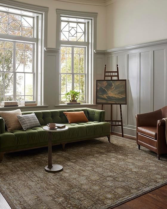 Loloi Magnolia Home by Joanna Gaines Mona Collection MOA-03 BARK/Natural 2'-6" x 4'-0" Accent Rug | Amazon (US)
