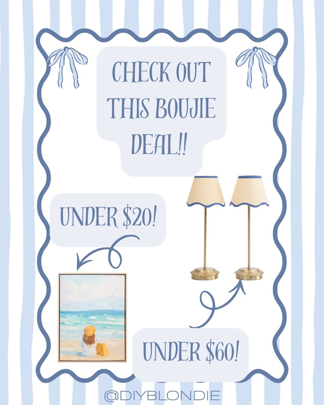 I can’t get over how good this looks for the price 🤍

This coastal wall art is under $20 and the scalloped table lamps are under $60 — such an easy, affordable way to add coastal, classic home decor to any space.

Both are linked on my LTK ✨

#LTKFindsUnder50 #LTKFindsUnder100 #LTKHome