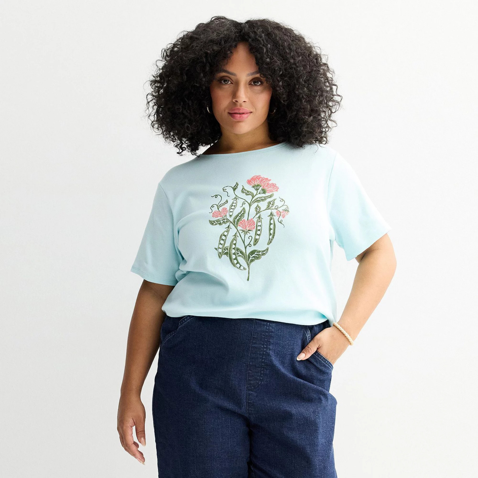 Plus Size Croft & Barrow® Essential Short Sleeve Graphic Tee | Kohl's