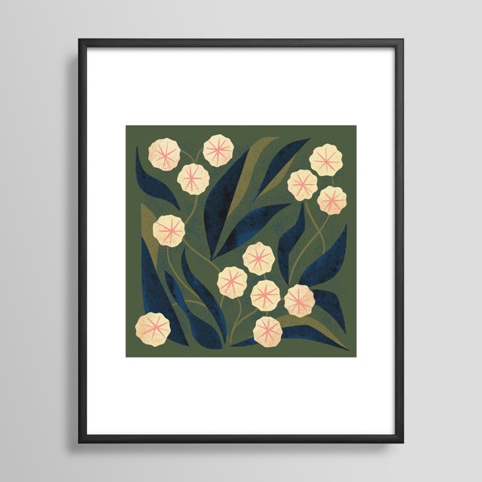 Green Floral Framed Art Print | Society6