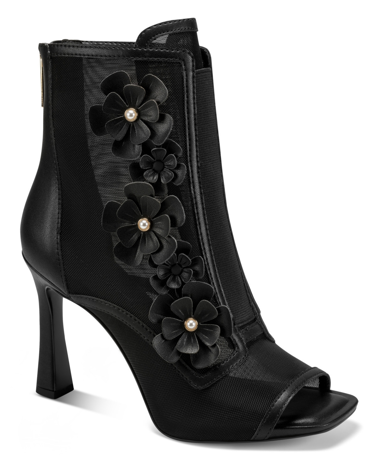 Karl Lagerfeld Paris Women's Deandre Heeled Floral Bootie - Black | Macy's
