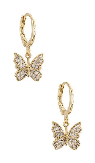 Butterfly Effect Huggie Earrings in Gold | Revolve Clothing (Global)