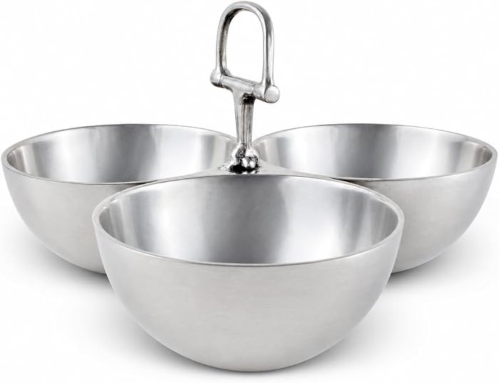 Arthur Court Equestrian Bit 3 Bowl Ensemble - Cast Aluminum Snack Dish Set - 5.5 inch Tall x 9 in... | Amazon (US)