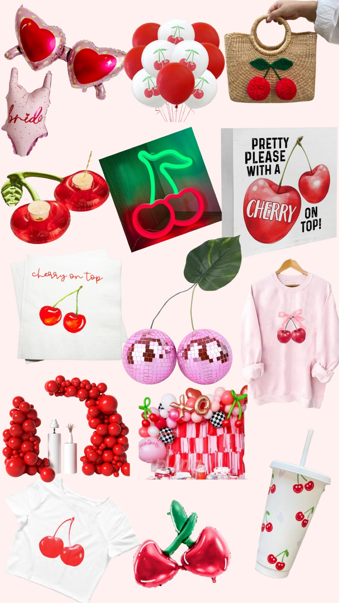 Celebrate the bride-to-be with a delightful “She’s the Cherry on Top” themed bachelorette party! Create a fun and vibrant atmosphere with cherry-themed decorations and party supplies that add a pop of color to your celebration. From chic cherry-printed balloons to stylish apparel and accessories, every detail is designed to enhance the party experience. Add whimsical touches with cute drinkware, personalized favors, and playful photo props that capture the theme perfectly. Elevate the party with stunning decor, fun games, and unique gifts that ensure a memorable and stylish celebration. Shop now to find everything you need for the ultimate cherry-themed bachelorette party and make the bride feel truly special! #cherrythemedbachelorette #bacheloretteparty

#LTKStyleTip #LTKWedding #LTKParties