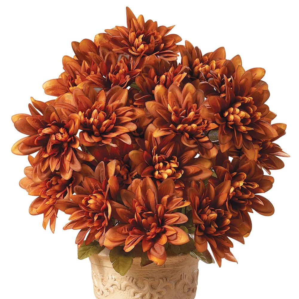 Collections Etc. Artificial Chrysanthemums, Low-Maintenance Colorful Artificial Flower Bouquets, ... | Walmart (US)