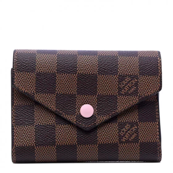 Louis Vuitton Wallet Victorine Damier Ebene Rose Ballerine in