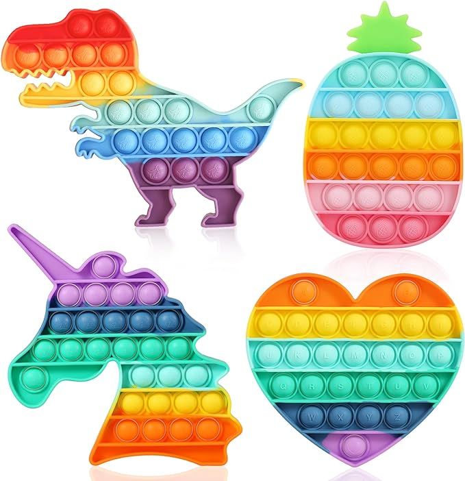 Fescuty Rainbow Fidget Toys Heart Sensory Toys Autism Learning Materials for Anxiety Stress Relie... | Amazon (US)