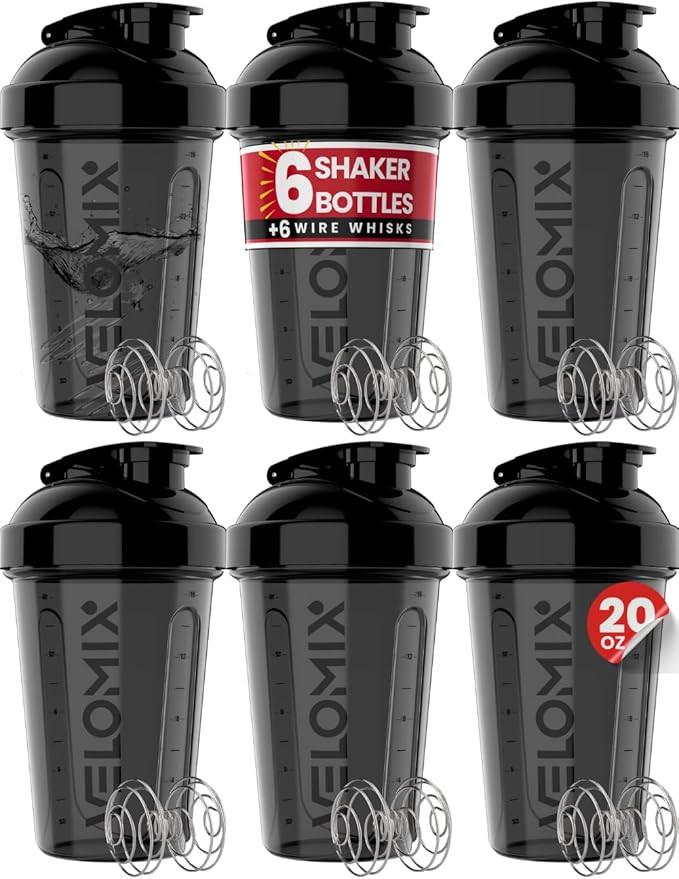 VELOMIX -6 PACK- 20 OZ Protein Shaker Bottles for Protein Mixes, Shaker Cups for Protein Shakes, ... | Amazon (CA)