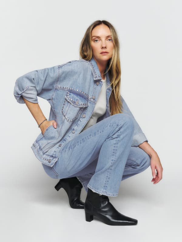 Simone Oversized Denim Jacket | Reformation (Global)