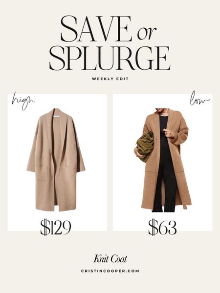 Save or Splurge

Knit Coat with Pockets - packed this for Aspen but also found a dupe on Amazon! 

Find more style finds at cristincooper.com 

#LTKunder100 #LTKSeasonal #LTKstyletip