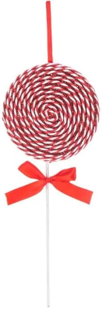 Large Red Lollipop Pick Holiday Candy Decorations Christmas Decor 14" Length | Amazon (US)