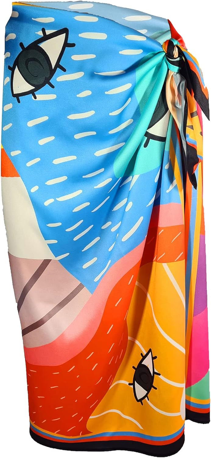 Bolder Multicolored Non See-Through Satin Cover up (Size: 37x57 in) | Amazon (US)