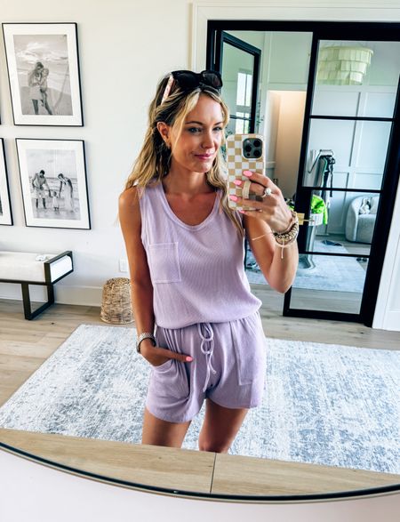 Loving this lilac romper for spring and summer. So comfy and has quite a bit of stretch. Be sure to use my code.TORIG20 discount

#LTKfindsunder50 #LTKstyletip #LTKsalealert