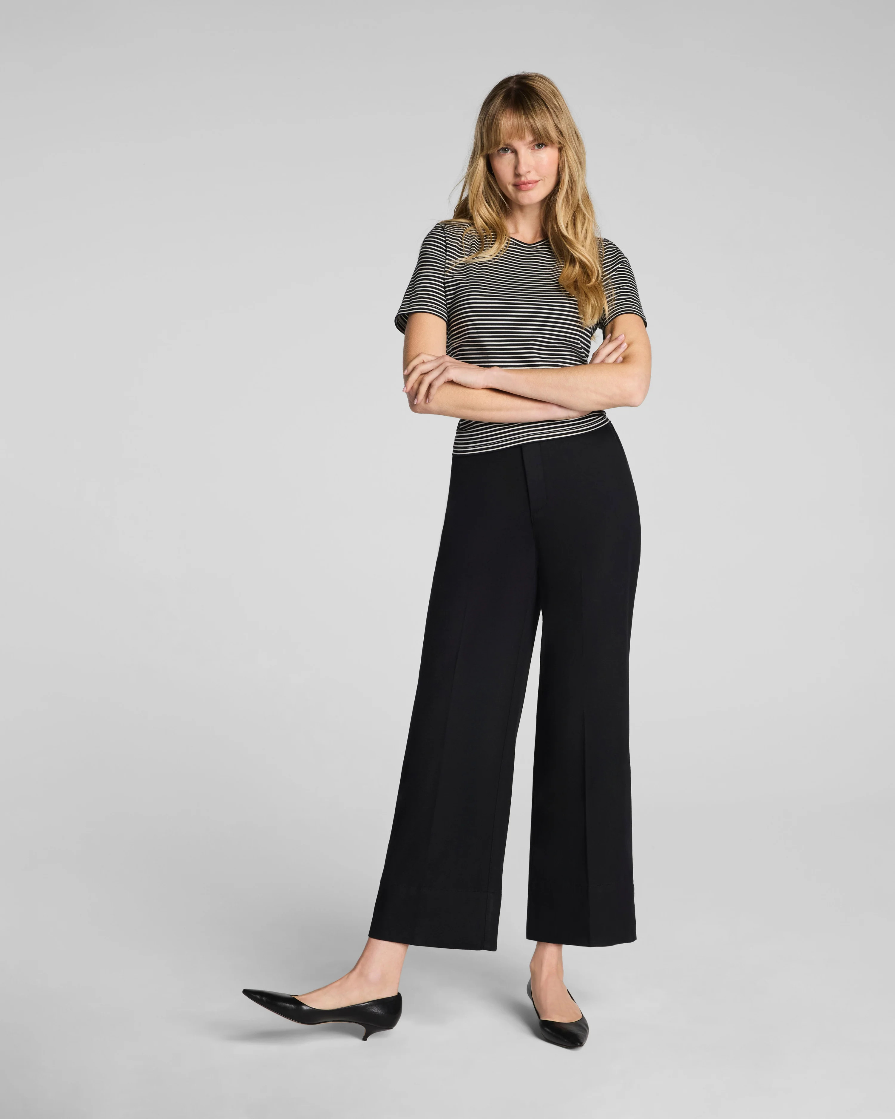 Stretch Twill Cropped Wide Leg Pant | SPANX | Spanx