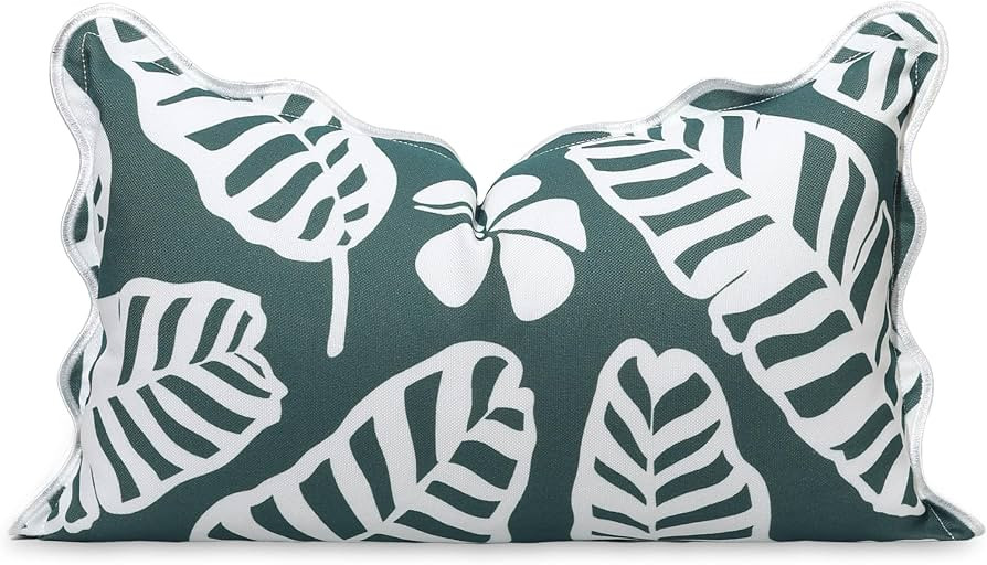 Hofdeco Premium Coastal Hampton Patio Indoor Outdoor Lumbar Pillow Cover Only, 12"x20" Water Repe... | Amazon (US)