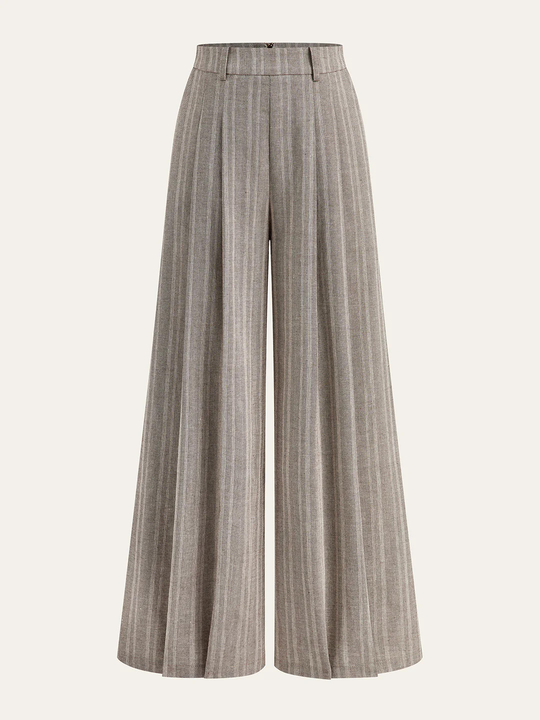 Linen Blend Wide-Leg Pants | Commense